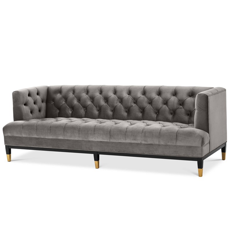 Диван Eichholtz Sofa Castelle grey Серый Черный Латунь в Екатеринбурге | Loft Concept 