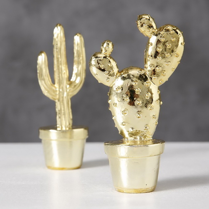 Набор статуэток Golden Cactus Figurine Золотой в Екатеринбурге | Loft Concept 