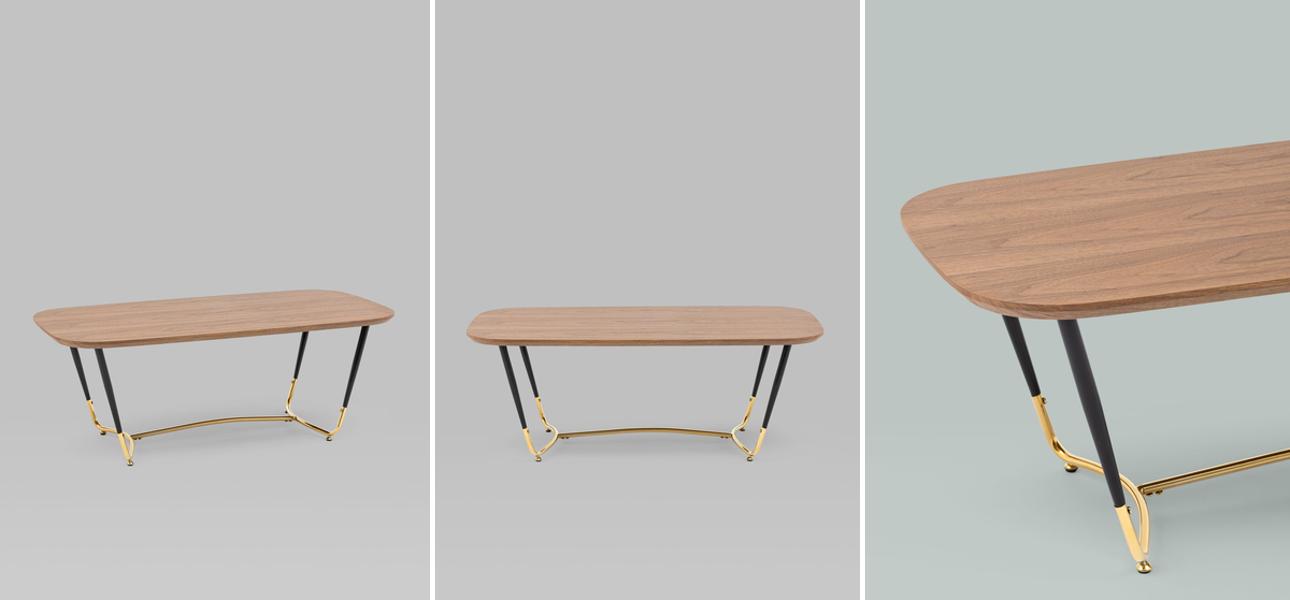 Столик кофейный Garland Collection деревянная столешница - фото