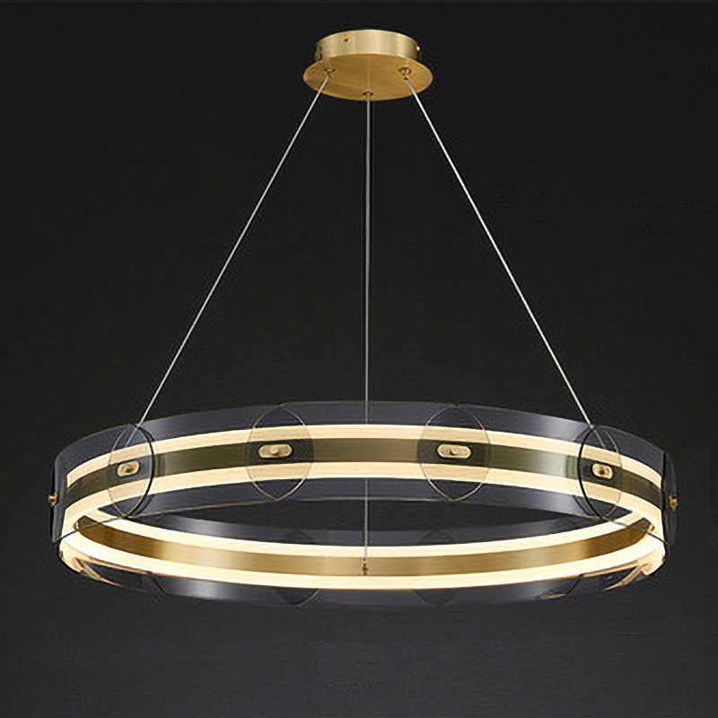 Люстра Gold ring horizontal chandelier Прозрачный Латунь в Екатеринбурге | Loft Concept 