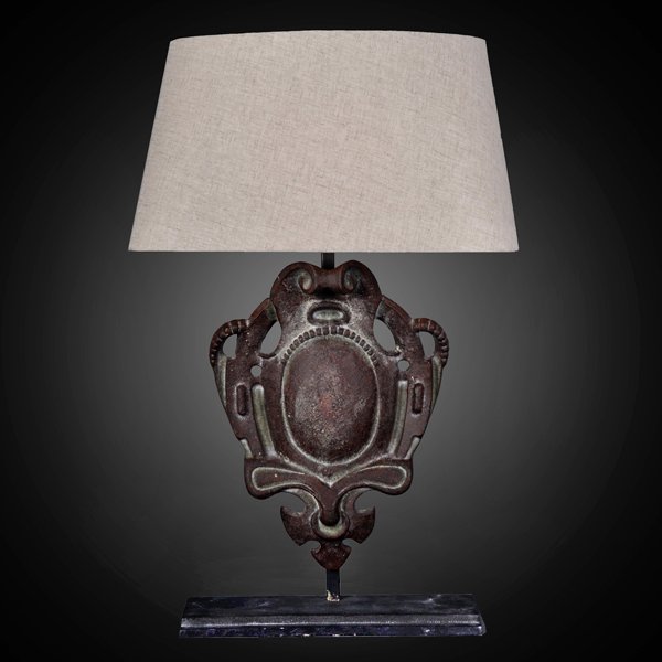 Настольная лампа RH Parisian Iron Shield Table Lamp Коричневый в Екатеринбурге | Loft Concept 