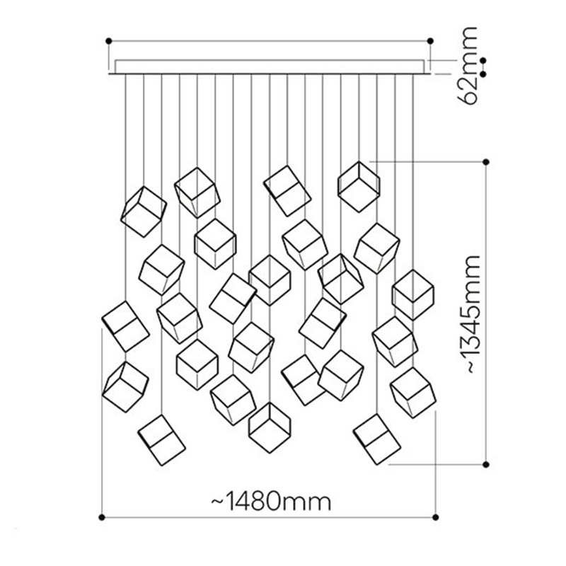 Люстра Pyrite Chrome 26 Rectangle в Екатеринбурге