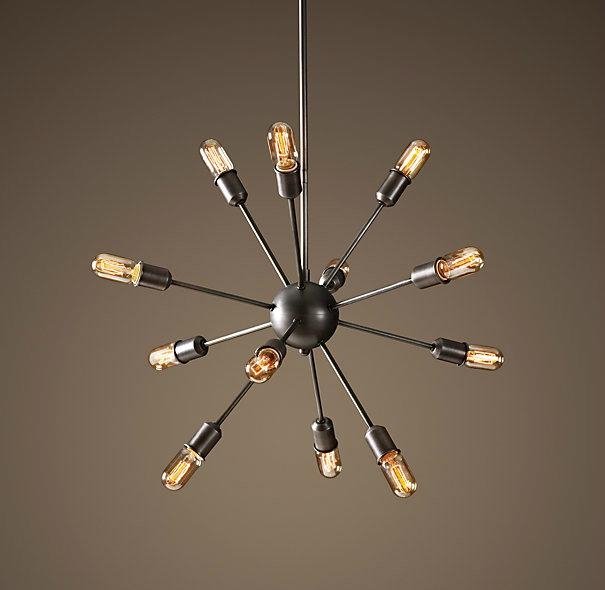 Люстра Loft Industrial Sputnik Chandelier 70 12 Черный в Екатеринбурге | Loft Concept 