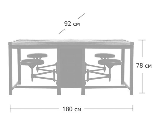 Большой рабочий стол Rupert Work Table Rustic в Екатеринбурге