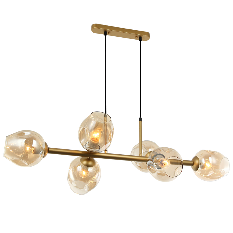 Люстра Branching Bubble Chandelier Line Gold Золотой Янтарь (Amber) в Екатеринбурге | Loft Concept 