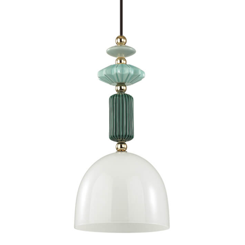 Подвесной светильник Iris hanging lamp green Белое матовое стекло Зеленый в Екатеринбурге | Loft Concept 