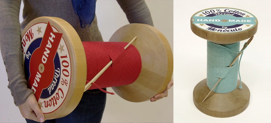 Дизайнерский табурет Thread Reel Wooden Stool - Loft-Concept в Екатеринбурге