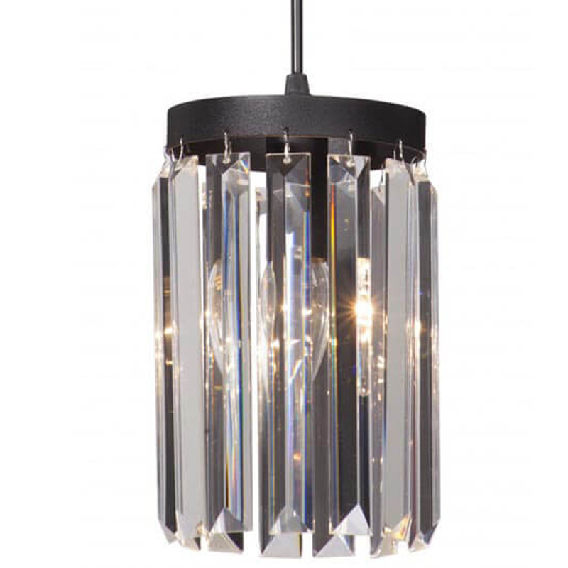 Светильник ODEON CLEAR GLASS Pendant lamp Прозрачное Стекло D 12 Черный матовый Прозрачное Стекло в Екатеринбурге | Loft Concept 