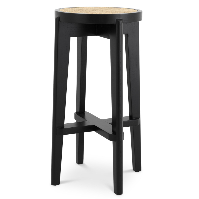 Барный стул Eichholtz Bar Stool Dareau black Бежевый Черный в Екатеринбурге | Loft Concept 