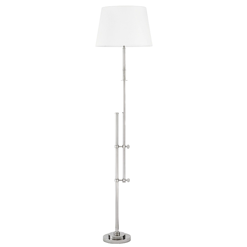 Торшер Eichholtz Floor Lamp Gordini Nickel Никель Белый в Екатеринбурге | Loft Concept 