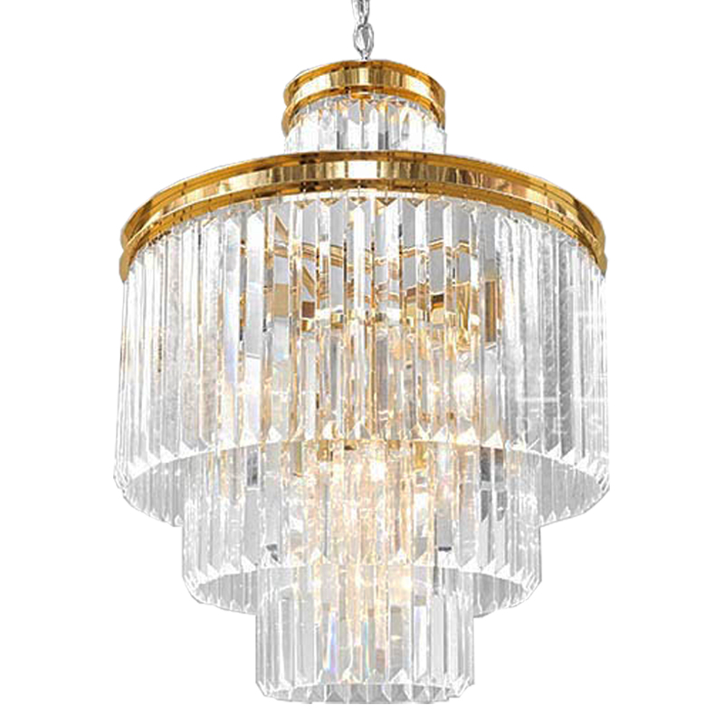 Люстра RH Odeon Chandelier Four Gold 50  Прозрачное Стекло Золотой в Екатеринбурге | Loft Concept 