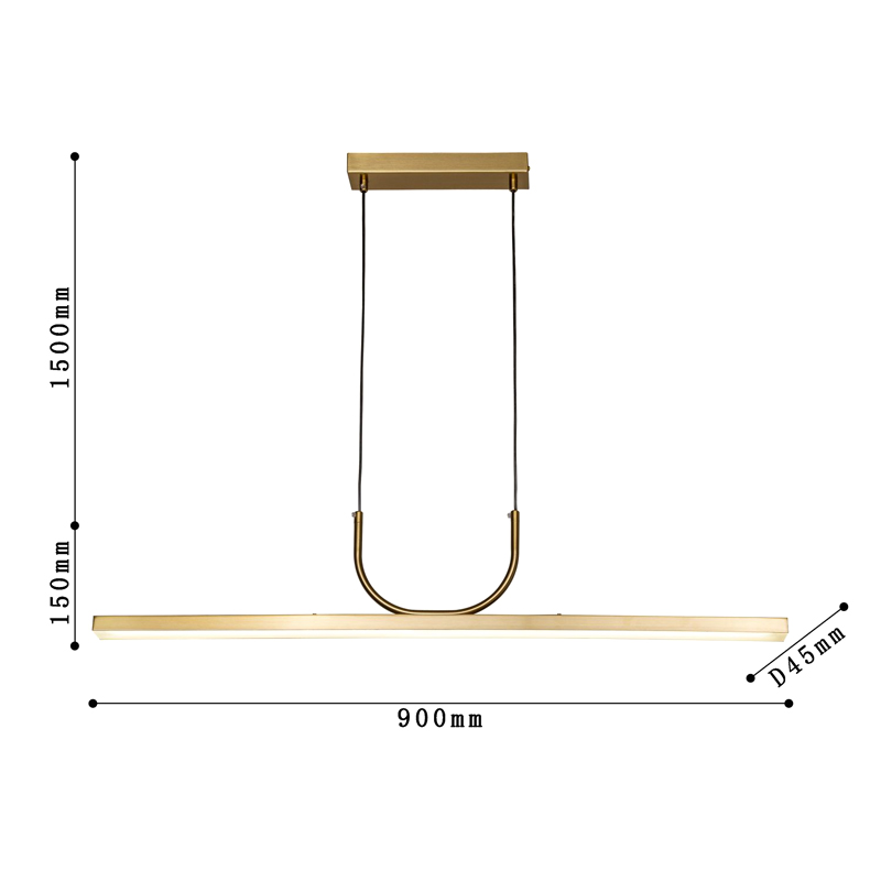 Минималистичная золотая люстра Trumpet tube в Екатеринбурге