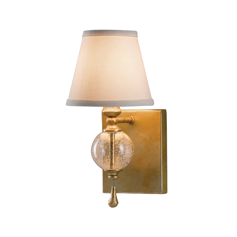 Бра со стеклянным шарообразным декором с пузырьками и бежевым абажуром Feiss Серебряный Белый Бежевый в Екатеринбурге | Loft Concept 