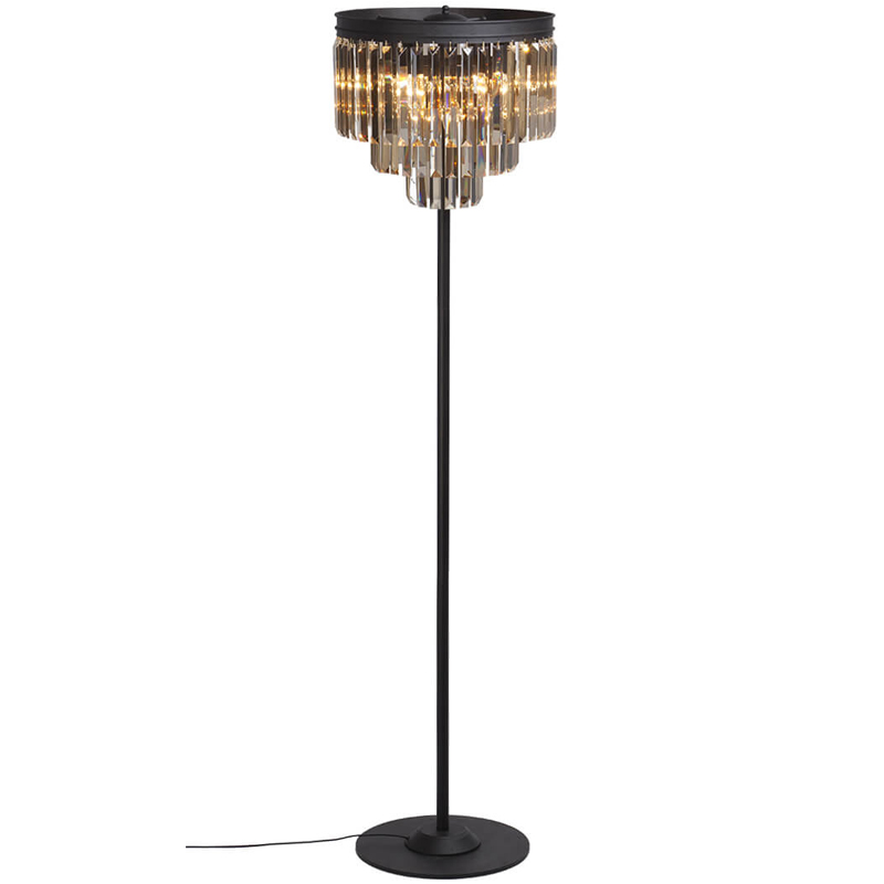 Торшер RH Odeon Amber GLASS Floor Lamp Стекло Амбер Черный в Екатеринбурге | Loft Concept 