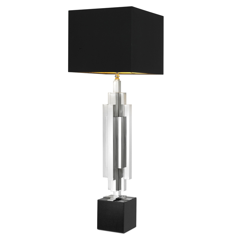 Настольная лампа Eichholtz Table Lamp Ellis Никель Черный в Екатеринбурге | Loft Concept 