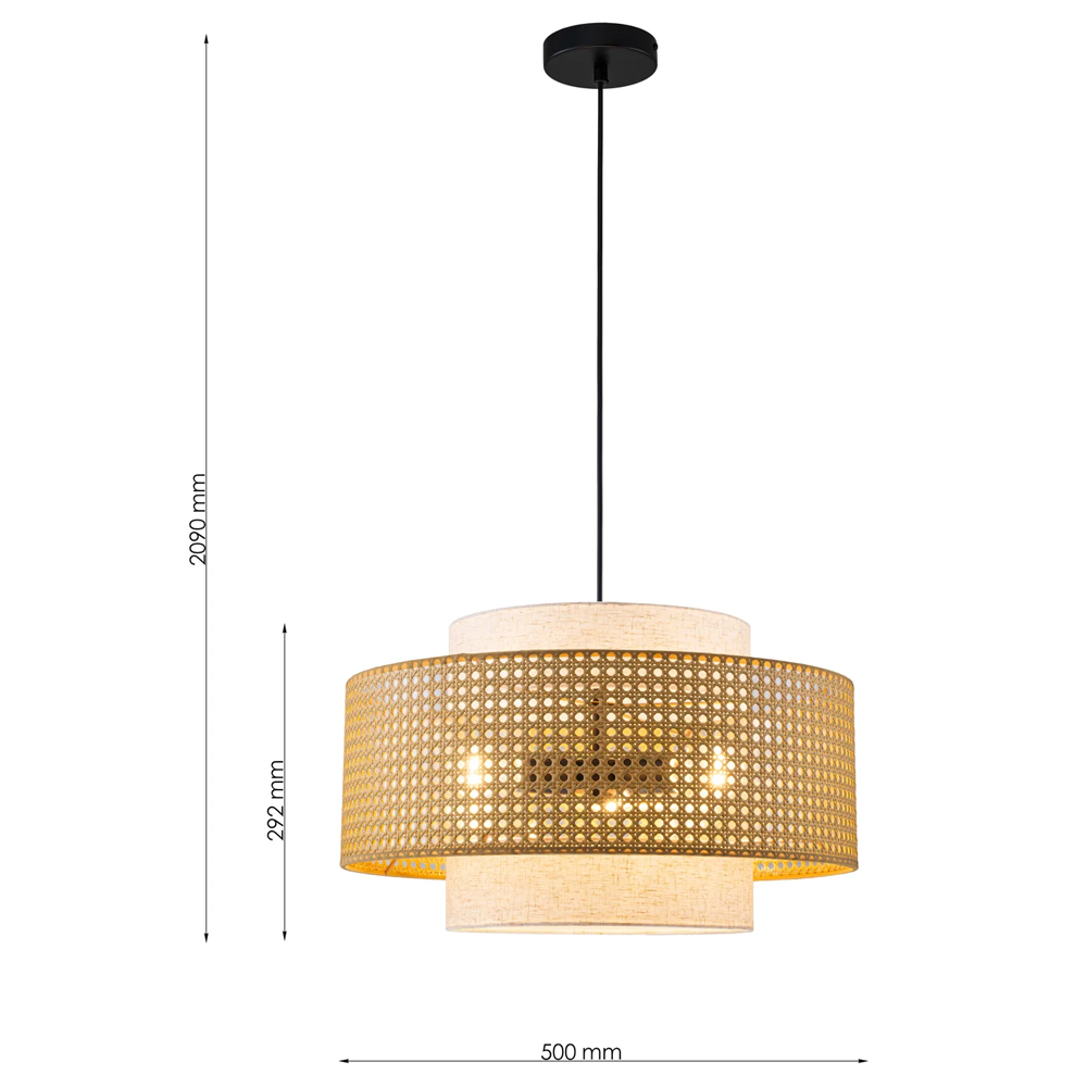Подвесной светильник с декоративным поясом из плетеного бамбука Biuloggicu в Екатеринбурге