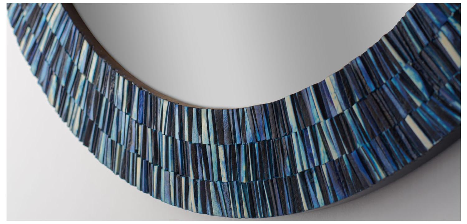 Зеркало Bone Inlay Round Mirror - фото