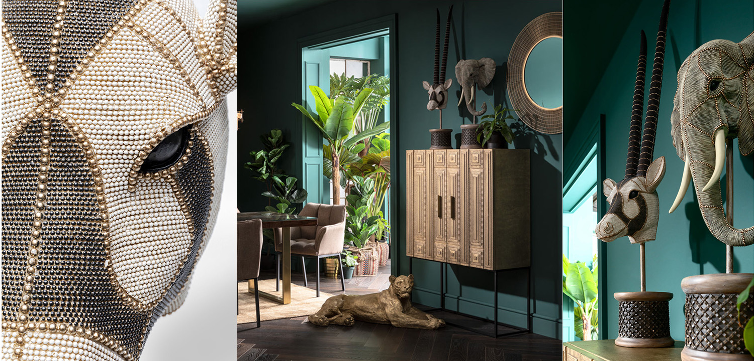 Декоративная голова антилопы на подставке - фото №1