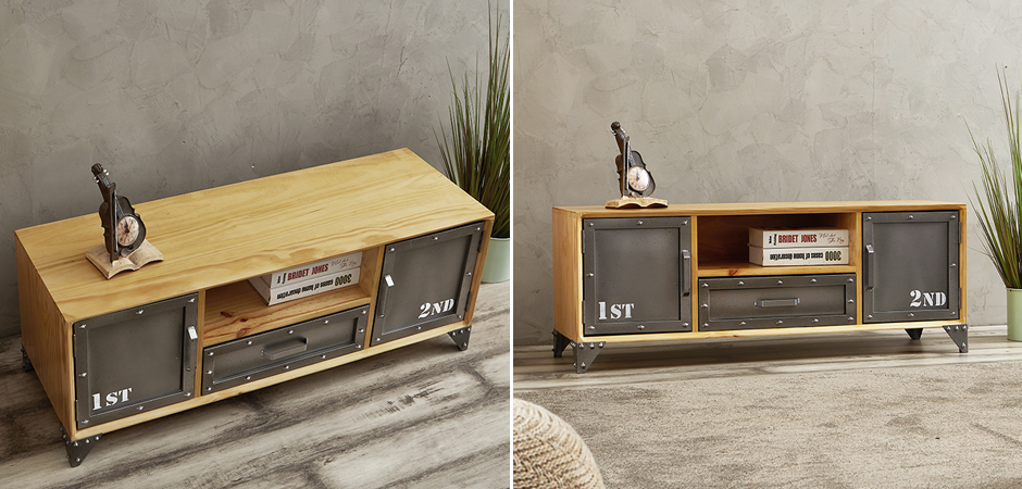 ТВ-тумба Loft Metal and Wood Double - Loft-Concept в Екатеринбурге