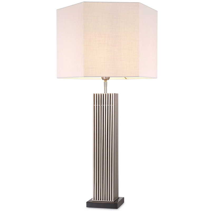 Настольная лампа Eichholtz Table Lamp Viggo Nickel Белый Никель Черный Мрамор Nero в Екатеринбурге | Loft Concept 