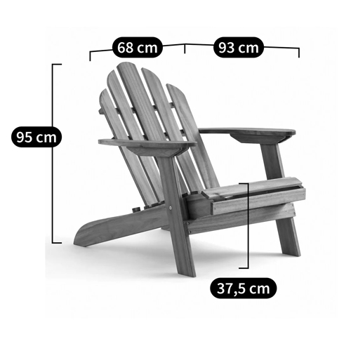 Уличное кресло из массива акации Adirondack Wooden Chair Red в Екатеринбурге