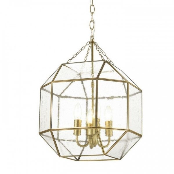 Подвесной светильник Glass & Metal Cage Pendant Gold 4 Глянцевое золото в Екатеринбурге | Loft Concept 