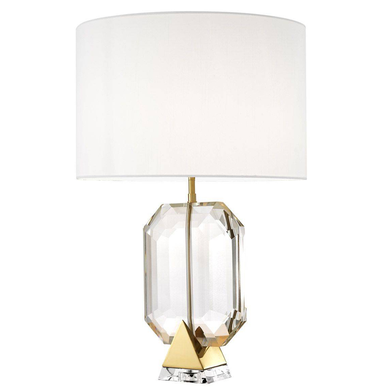 Настольная лампа Eichholtz Table Lamp Emerald Gold & white Белый Глянцевое золото Прозрачный в Екатеринбурге | Loft Concept 