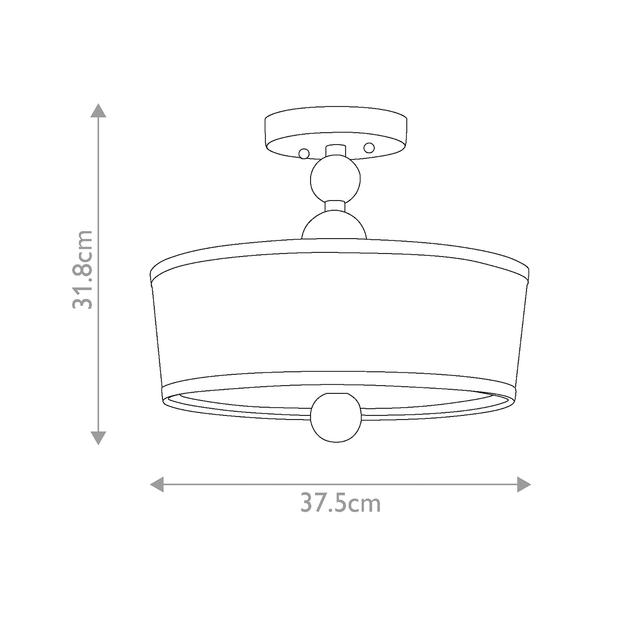 Потолочный светильник с белым цилиндрическим плафоном и шарообразными деталями Hinkley в Екатеринбурге