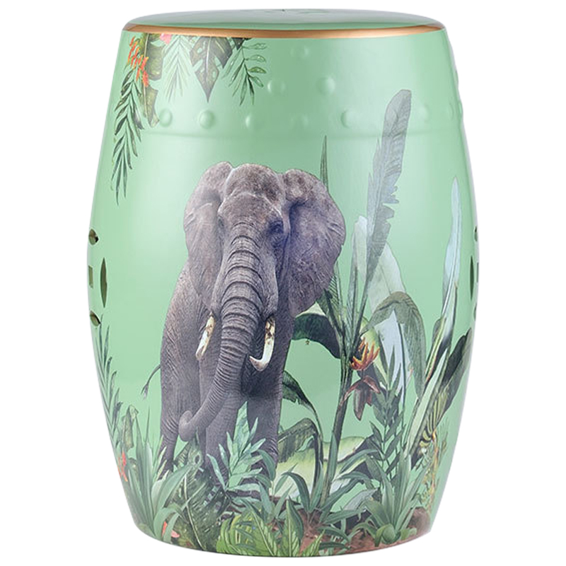 Керамический табурет Elephant Tropical Animal Ceramic Stool Green Прозрачный зеленый Серый Зеленый в Екатеринбурге | Loft Concept 