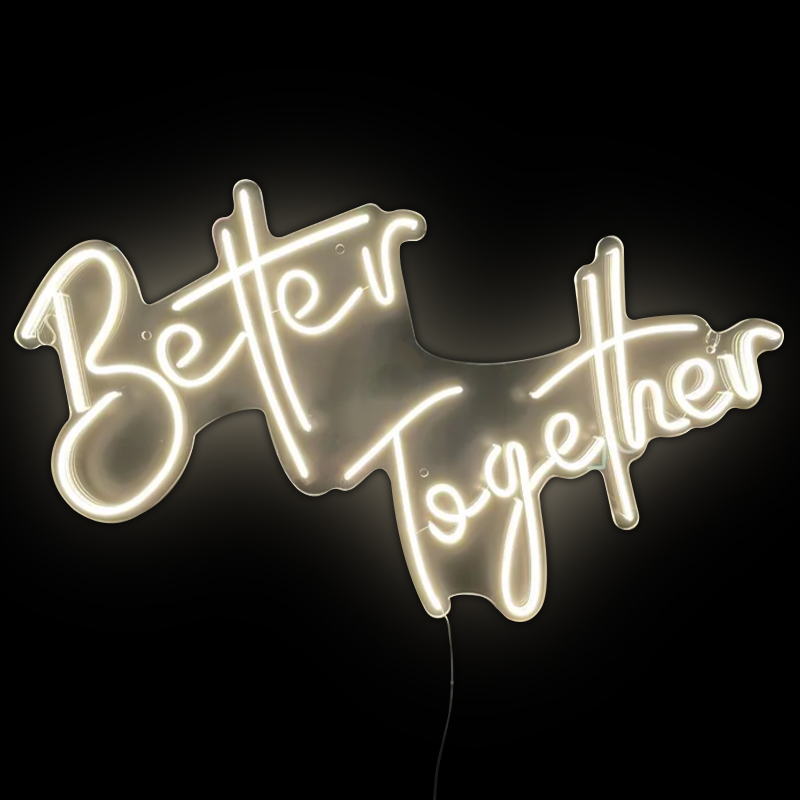 Неоновая настенная лампа Better Together Neon Wall Lamp Желтый Прозрачный в Екатеринбурге | Loft Concept 