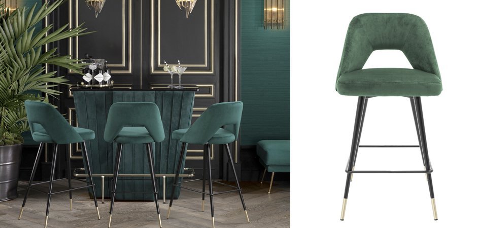 Полубарный стул Eichholtz Counter Bar Stool Avorio Green Полубарный стул Eichholtz Counter Bar Stool Avorio Green - Loft-Concept в Екатеринбурге