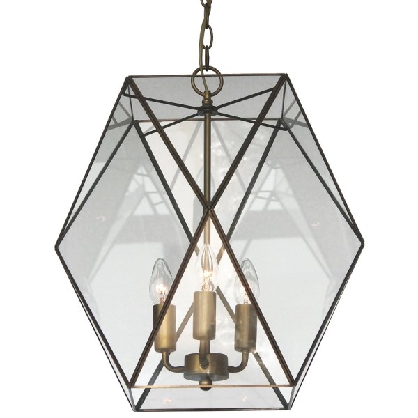 Подвесной светильник Rombius Pendant large III clear glass Латунь Античная полированная в Екатеринбурге | Loft Concept 