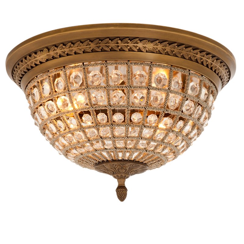 Потолочный светильник Ceiling Lamp Kasbah Antique Brass Латунь Античная полированная Прозрачное Стекло в Екатеринбурге | Loft Concept 