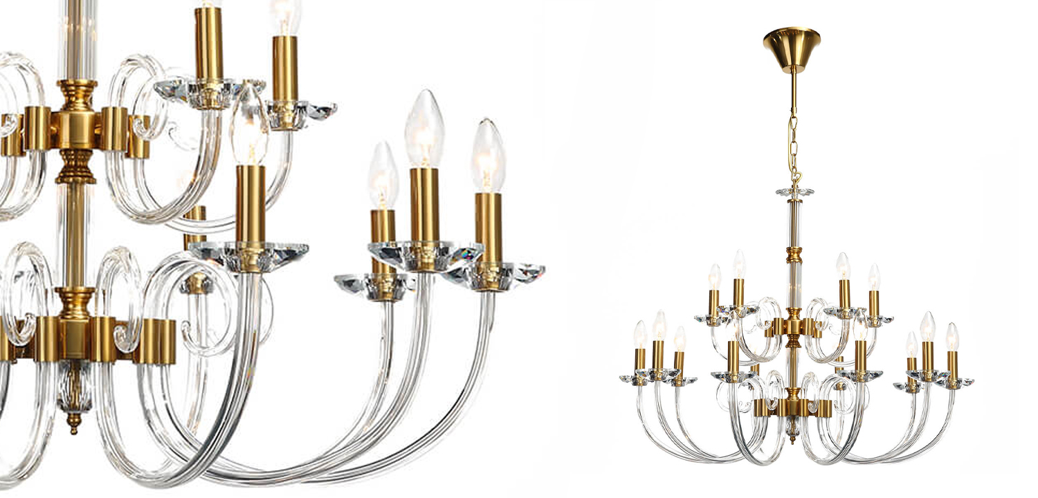 Люстра Twisted Glass Candles Chandelier 15 - фото