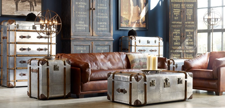 Комод в стиле Лофт RH Richards Polished Aluminum Trunks Chest Комод в стиле Лофт RH Richards Polished Aluminum Trunks Chest - Loft-Concept в Екатеринбурге