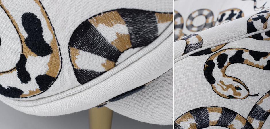 Диван Forli с вышивкой Змеи Pierre Frey Venimeuses - фото №1