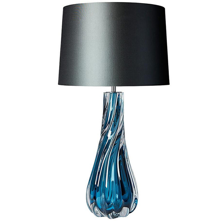 Настольная лампа Naiad Velvet Blue Table Lamp Черный Синий в Екатеринбурге | Loft Concept 