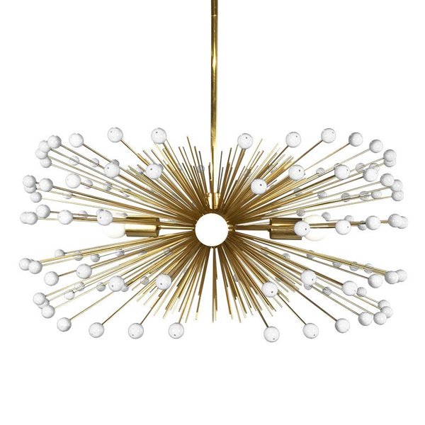 White Beaded Urchin Chandelier Sputnik  Золотой Белый в Екатеринбурге | Loft Concept 