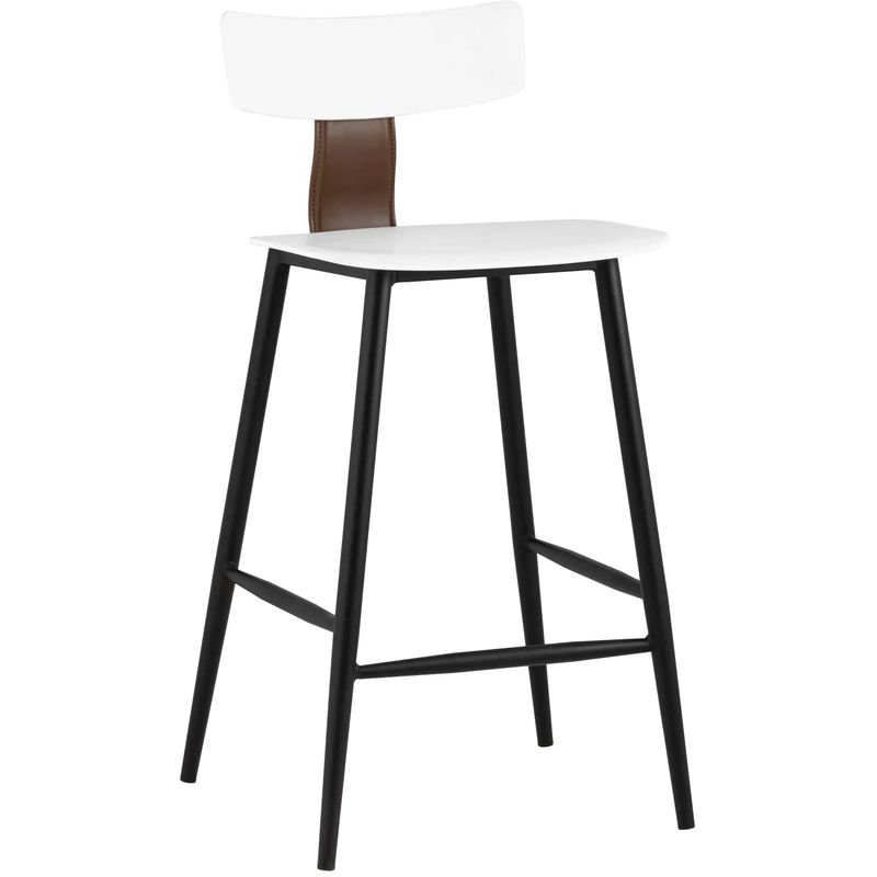 Стул Барный ANT White Eco-Leather 2 шт Белый Коричневый Черный Стул Барный ANT White Eco-Leather 2 шт Белый Коричневый Черный в Екатеринбурге | Loft Concept