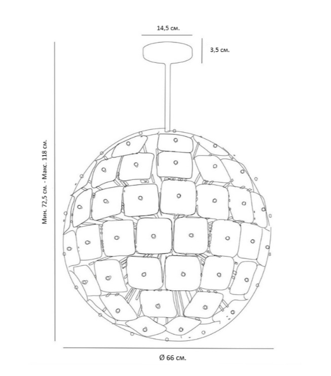 Люстра Sputnik Square Matt Chandelier в Екатеринбурге