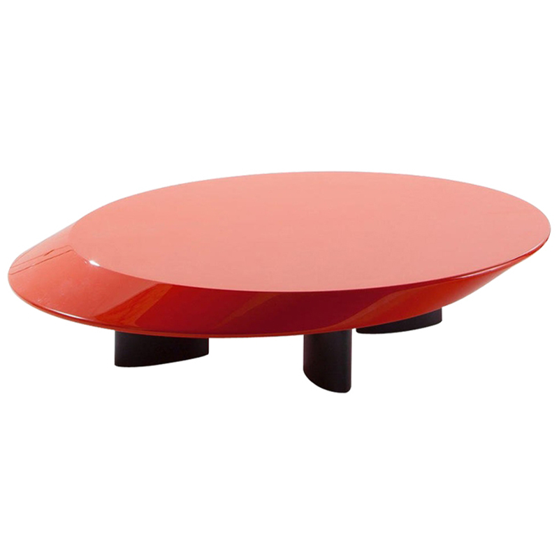 Кофейный стол Ellipse Red Glossy Coffee Table Красный Черный в Екатеринбурге | Loft Concept 