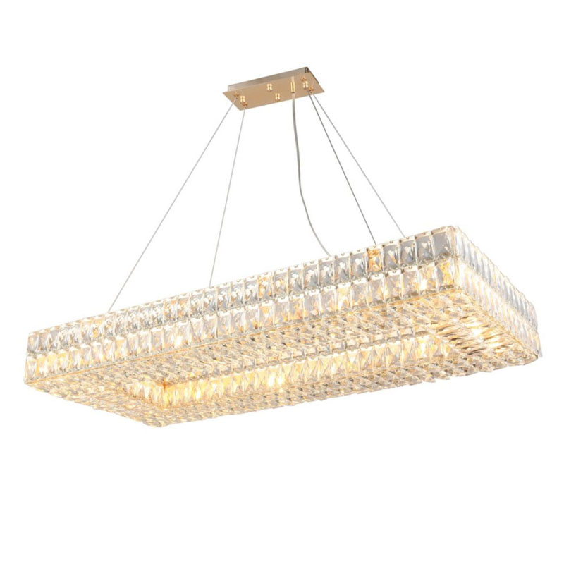 Люстра Crystal Regena Gold Rectangle Chandelier 100 Прозрачный Золотой в Екатеринбурге | Loft Concept 