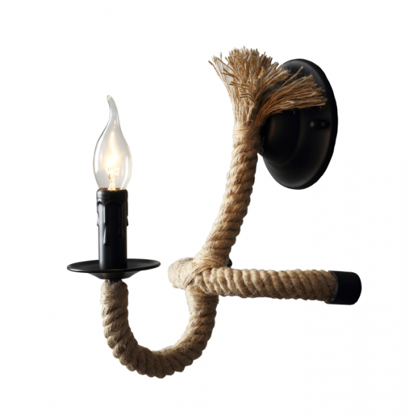 Бра Loft Rope Candle Bra Черный в Екатеринбурге | Loft Concept 