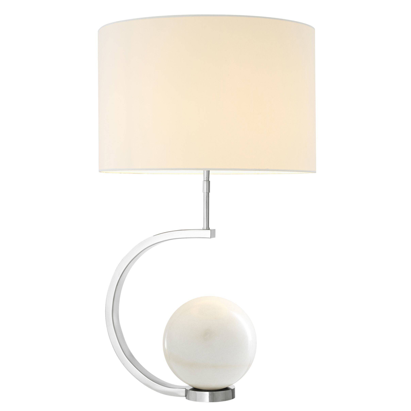 Настольная лампа Eichholtz Table Lamp Luigi white marble Белый Никель Белый Мрамор Bianco в Екатеринбурге | Loft Concept 