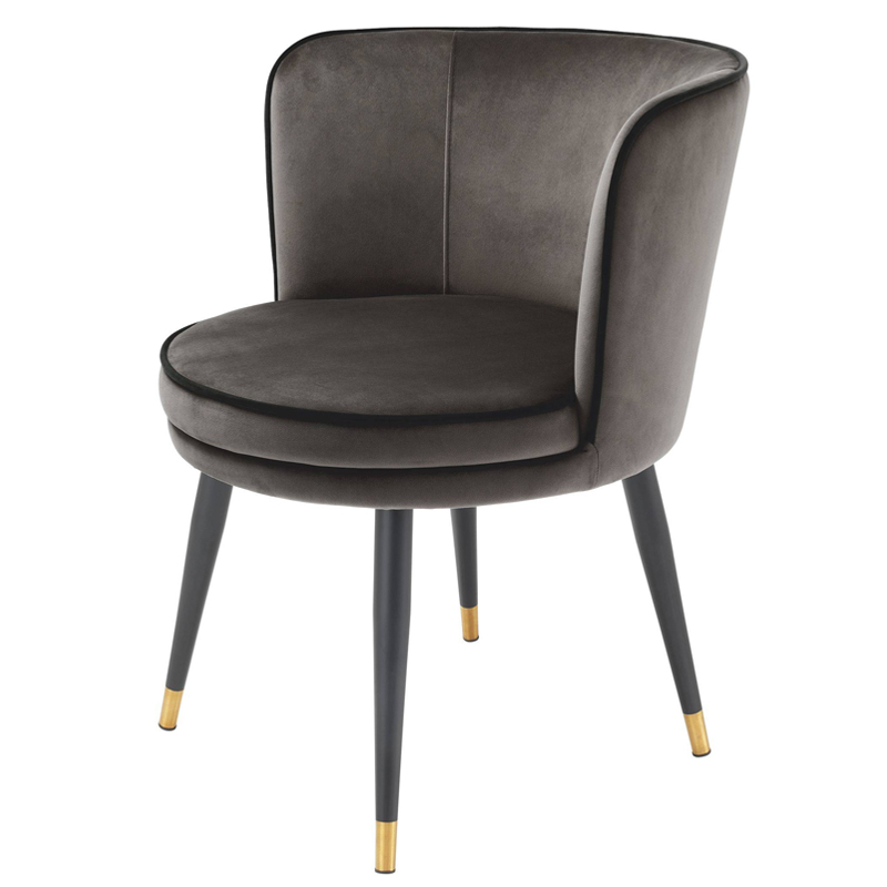 Стул Eichholtz Dining Chair Grenada grey Серый Черный Латунь в Екатеринбурге | Loft Concept 