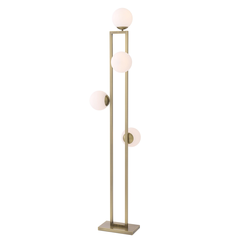 Торшер Eichholtz Floor Lamp Pascal brass Латунь Белый в Екатеринбурге | Loft Concept 