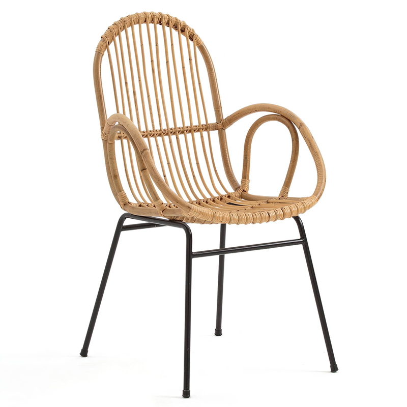 Стул Lucca Wicker Chair Бежевый Черный в Екатеринбурге | Loft Concept 