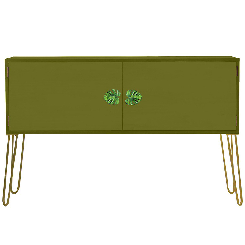 Комод длинный Monstera Green Chest of Drawers Зеленый Оливковый в Екатеринбурге | Loft Concept 