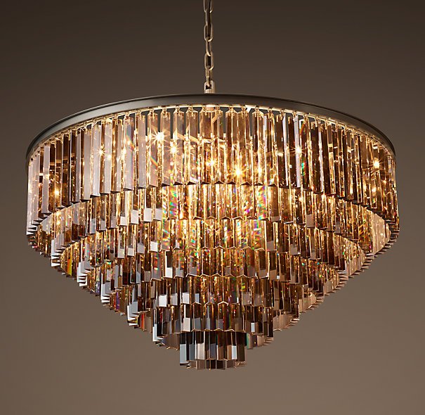 Люстра RH 1920s Odeon Smoke Glass Fringe Chandelier -80, 100 Черный в Екатеринбурге | Loft Concept 