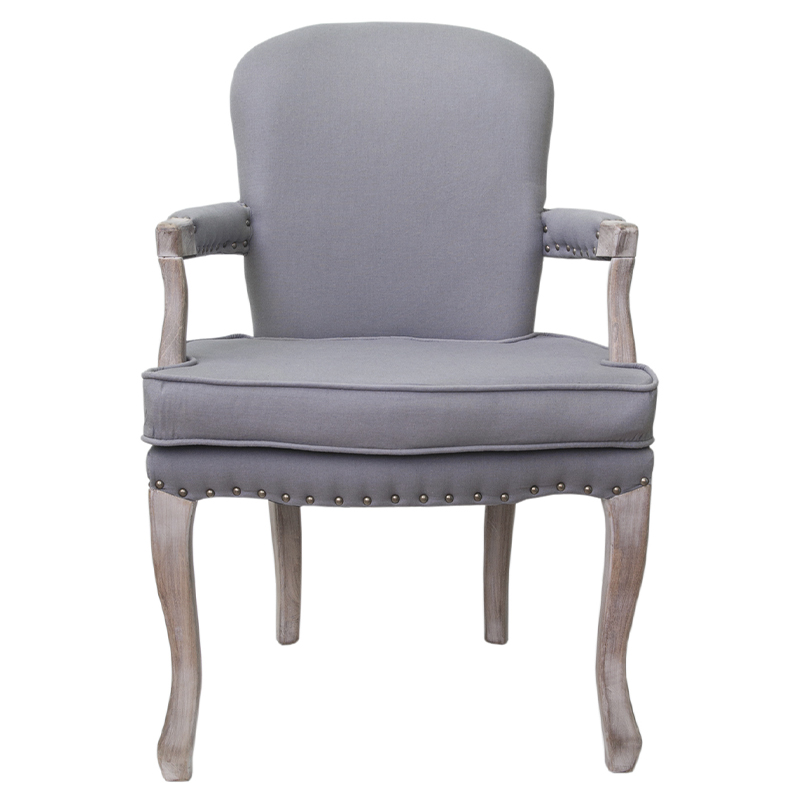 Кресло Aubrey Classical Armchair grey flax Серый Коричневый в Екатеринбурге | Loft Concept 